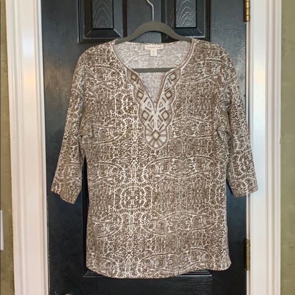Coldwater Creek Tops - Coldwater Creek beaded blouse medium
